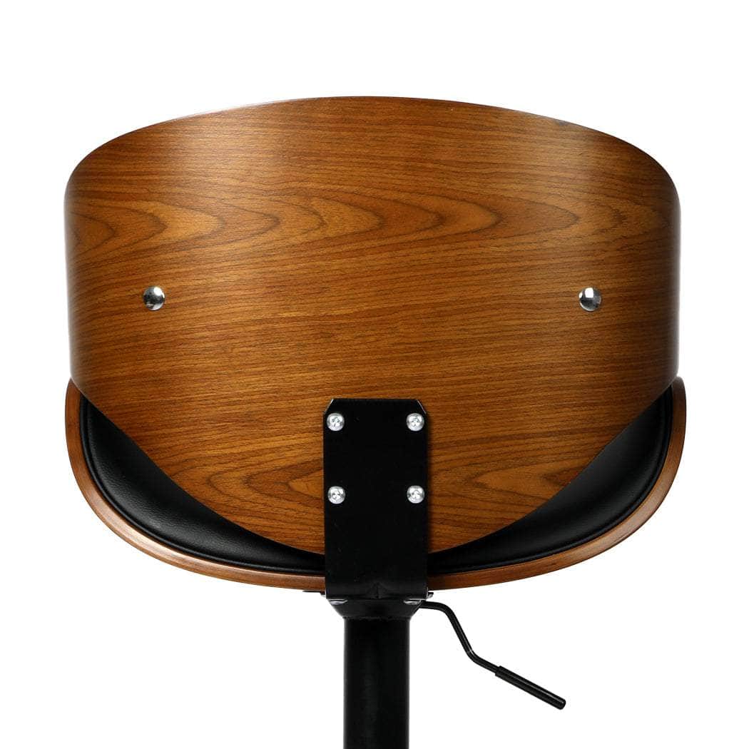 1x Black Bar Stools Kitchen Gas Lift Wooden Beech Stool Chair Swivel Barstools