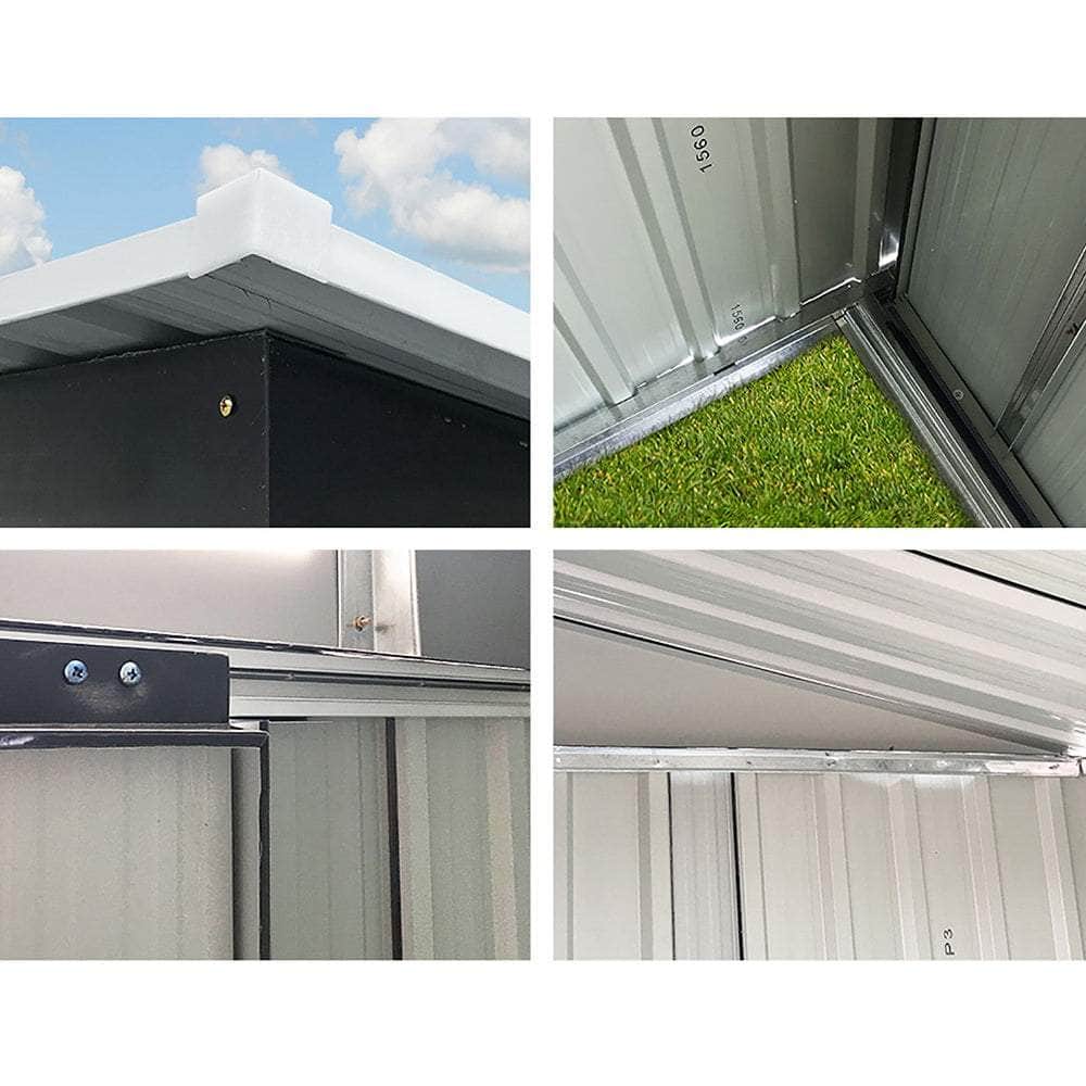2.02 x 3.89m Metal Shed - Grey