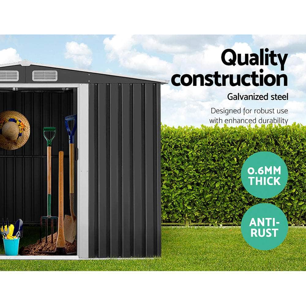 2.02 x 3.89m Metal Shed - Grey