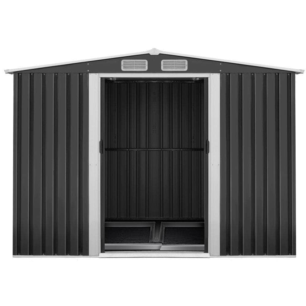 2.02 x 3.89m Metal Shed - Grey
