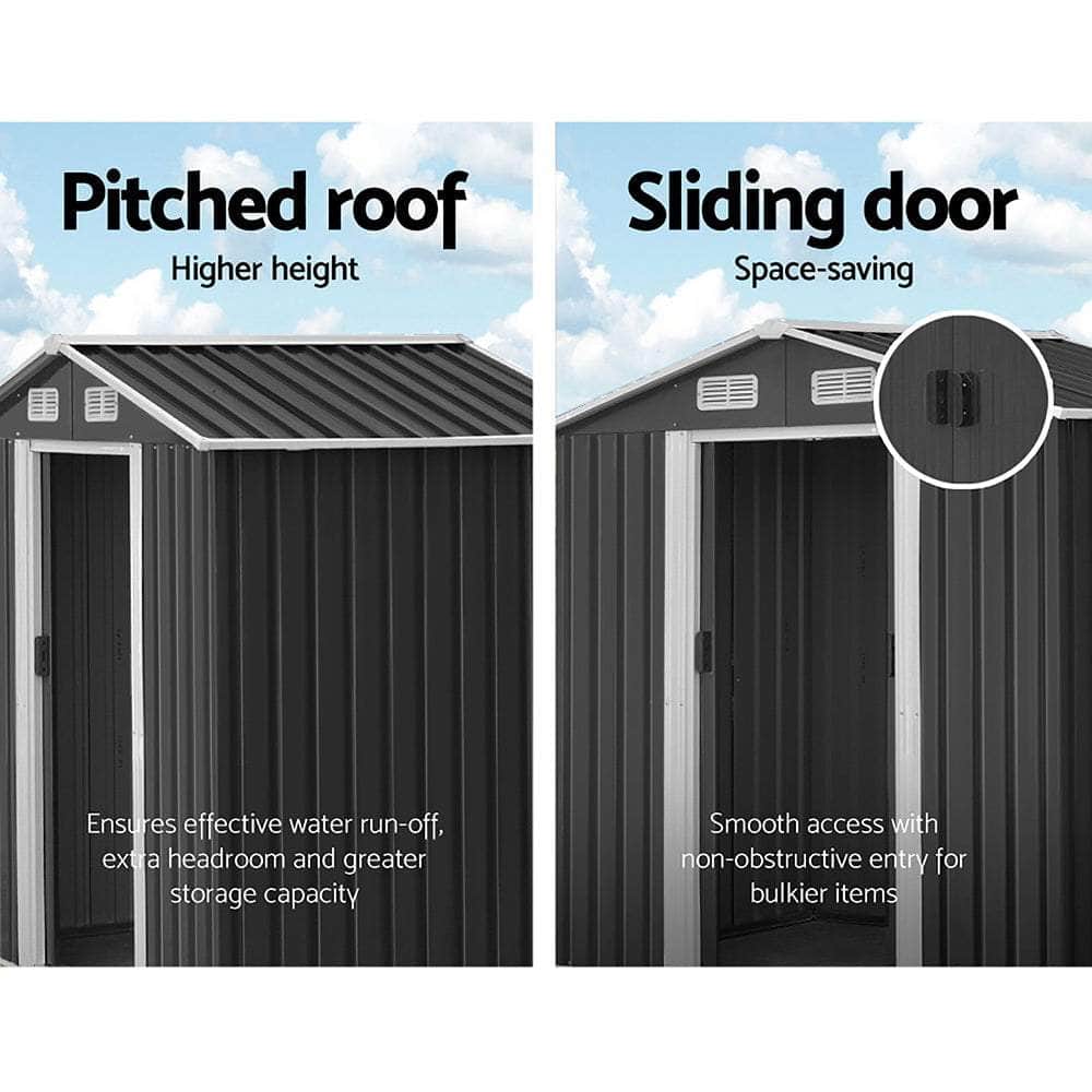 2.02 x 3.89m Metal Shed - Grey