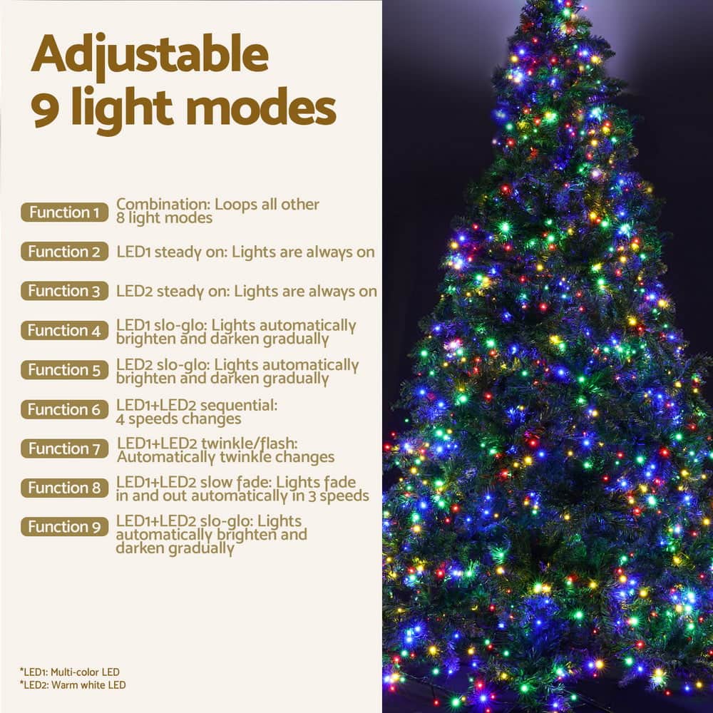 2.1m Multi-Color LED Christmas Tree - 8 Light Modes
