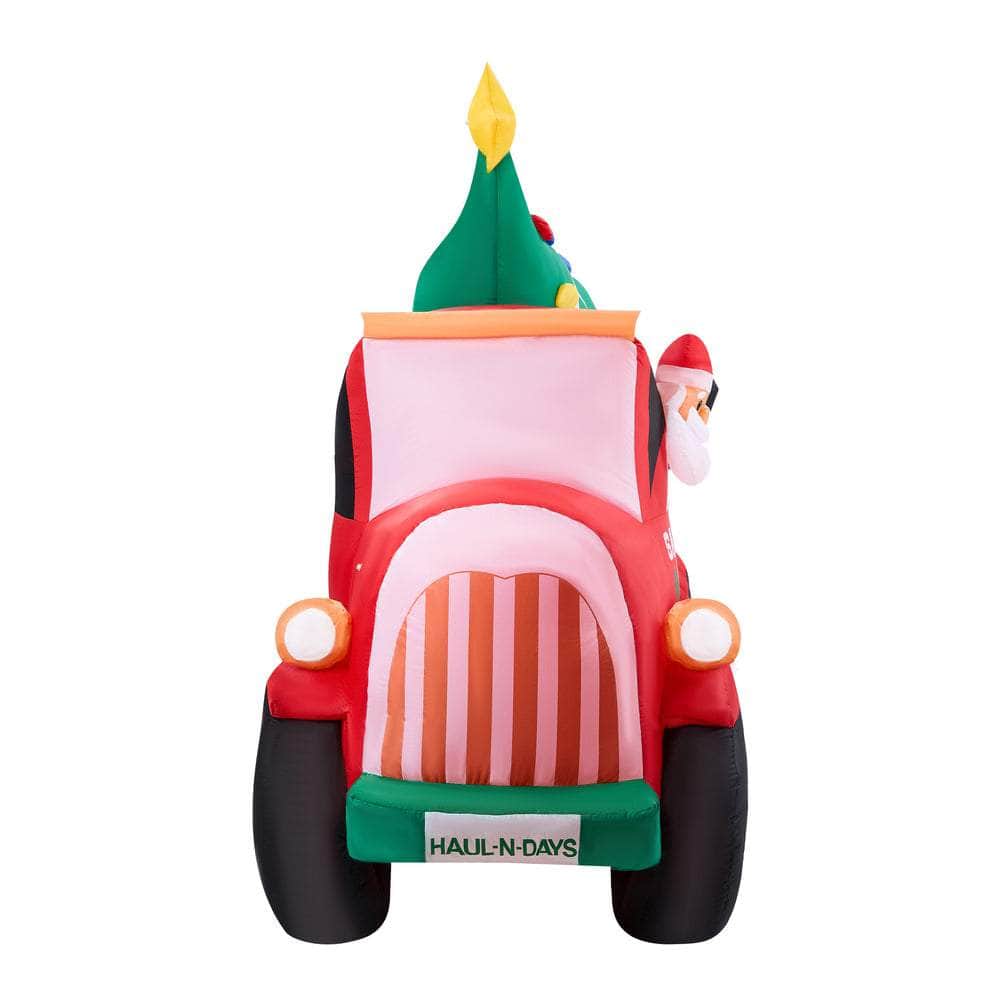 2.2M Christmas Inflatable Santa Truck with LED Lights Holiday Outdoor Decor