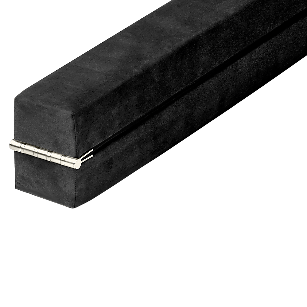 2.2m Gymnastics Folding Balance Beam Black Synthetic Suede