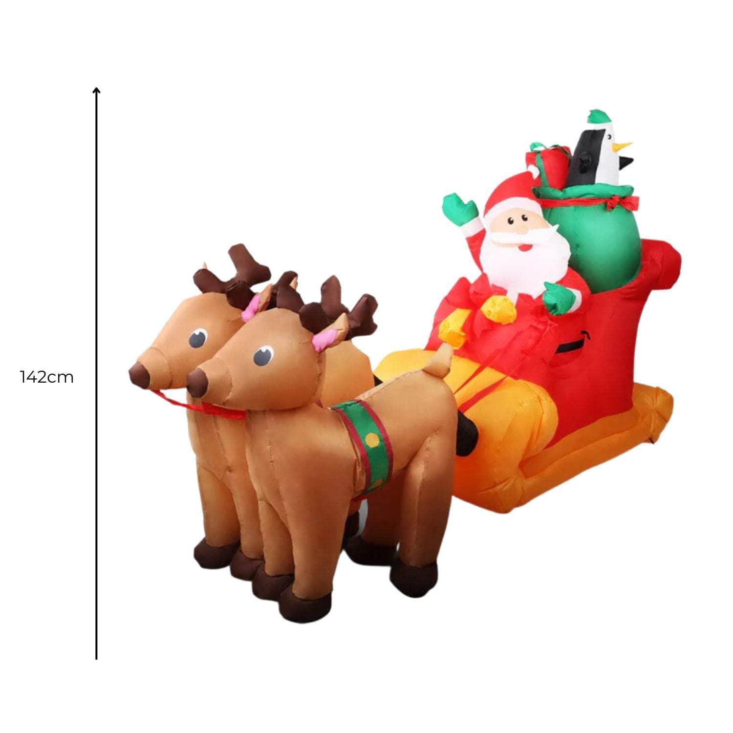 2.2M Santa And Reindeer Christmas Inflatable With Led Fs-Inf-09