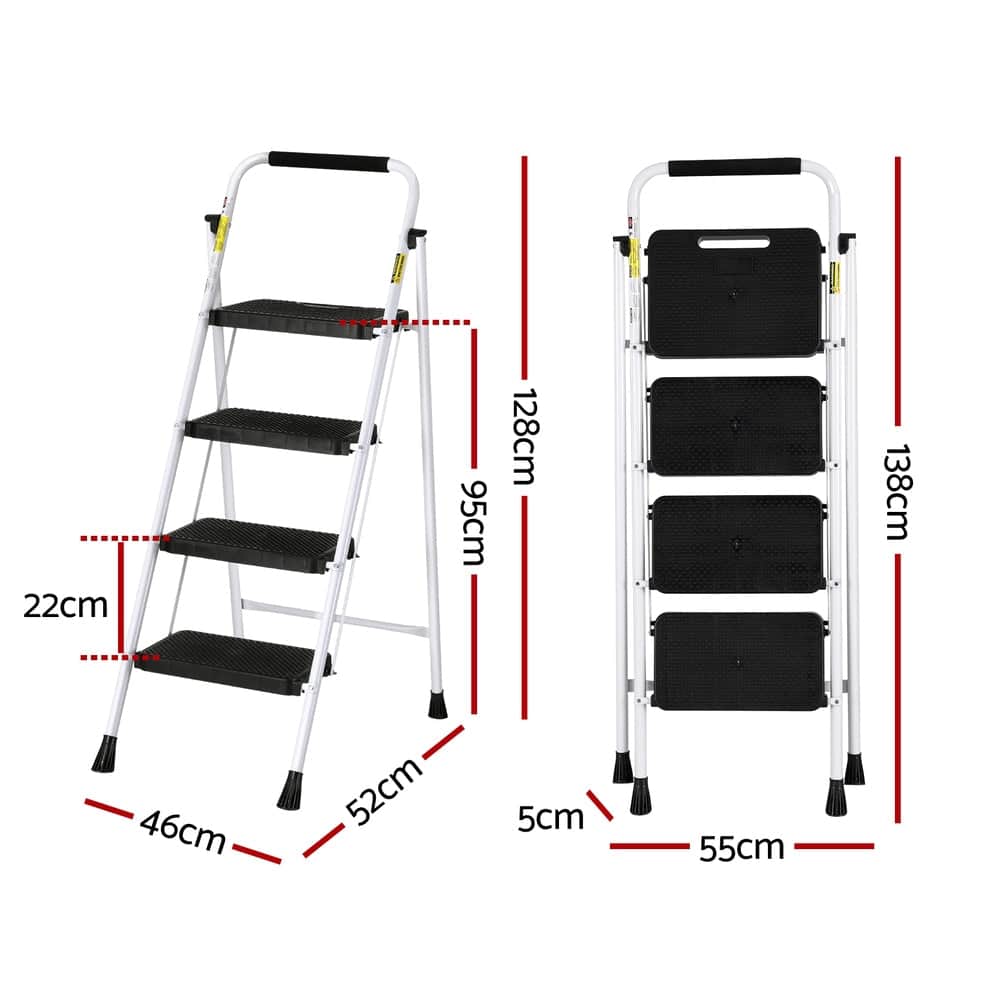 2/3/4 Step Ladder Multi-Purpose Folding Steel Light Weight Platform