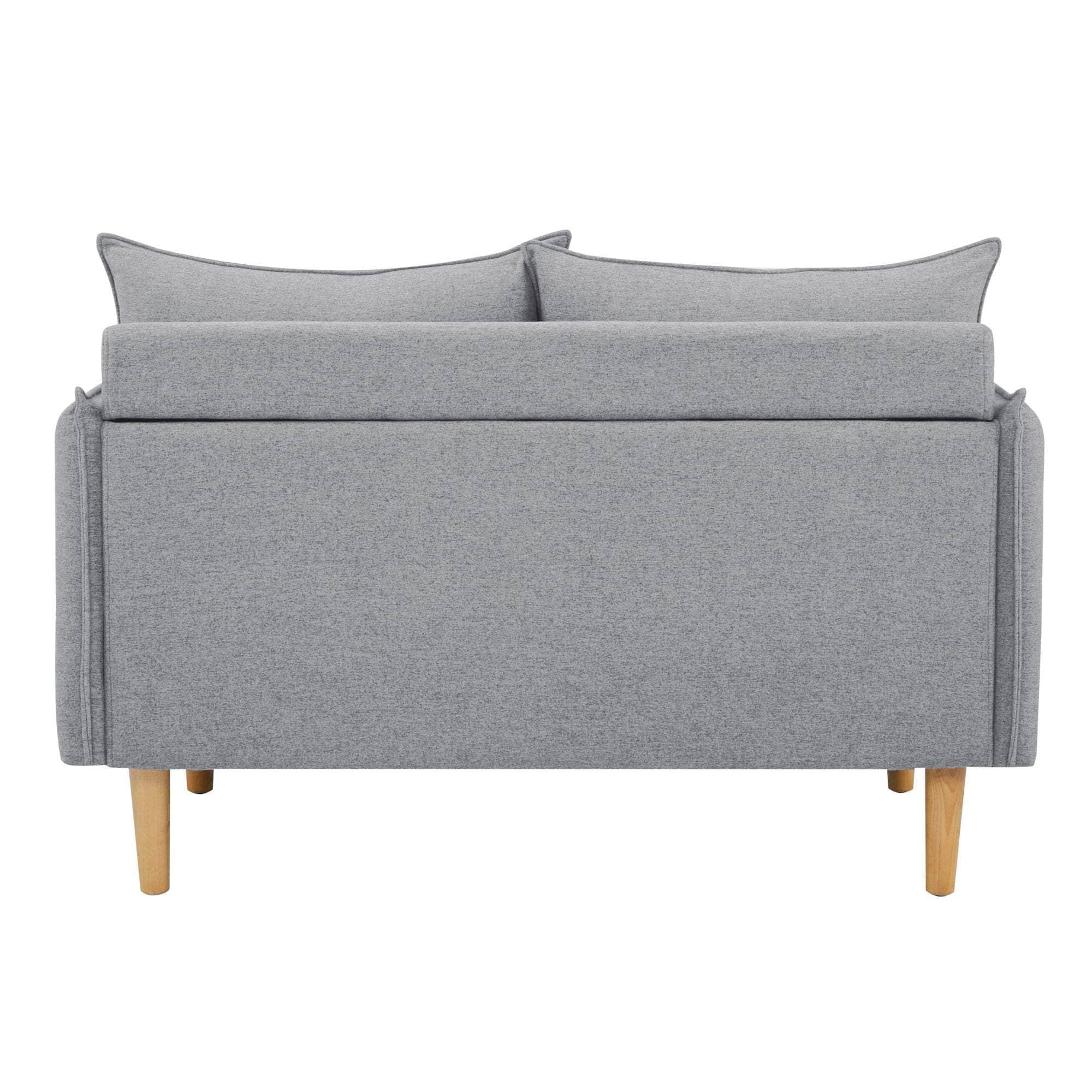 2/3 Seater Fabric Sofa Lounge Couch Grey/Dark Grey