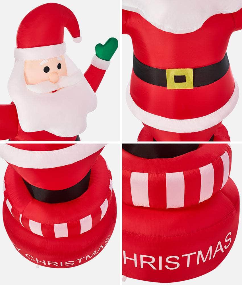 2.4M Christmas Inflatable Spinning Santa Claus with LED Light