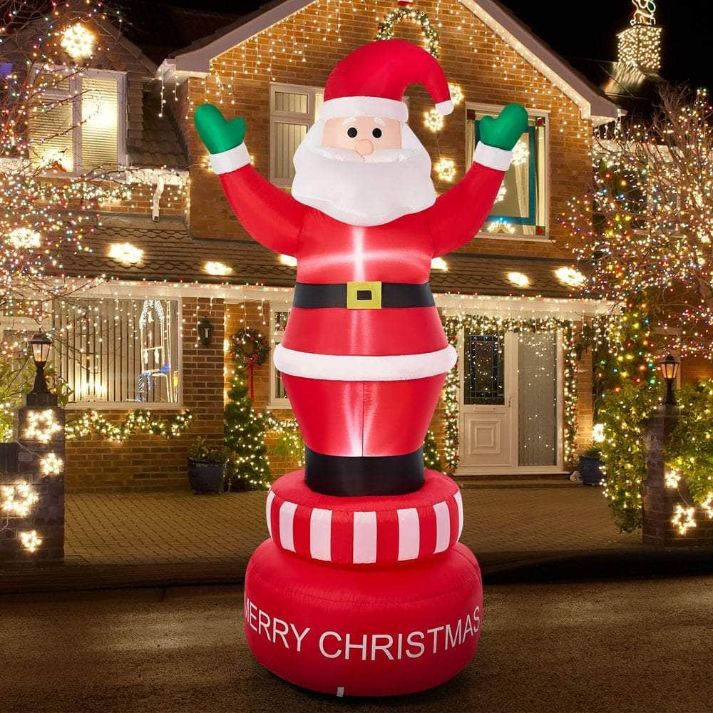 2.4M Christmas Inflatable Spinning Santa Claus with LED Light