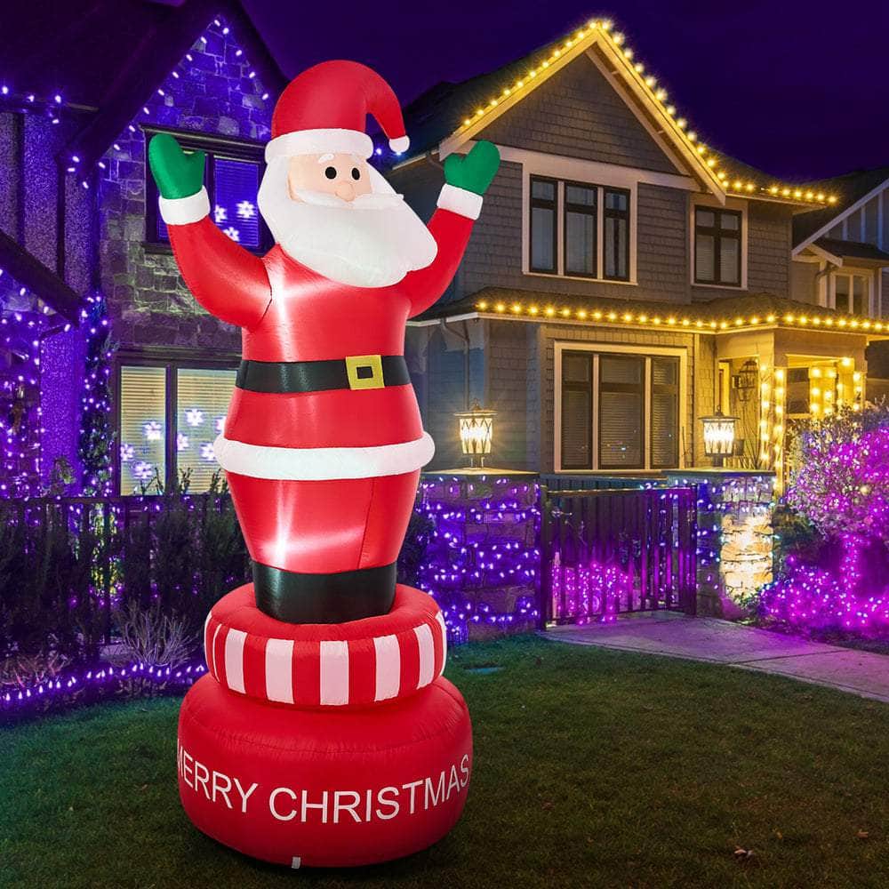 2.4M Christmas Inflatable Spinning Santa Claus with LED Light