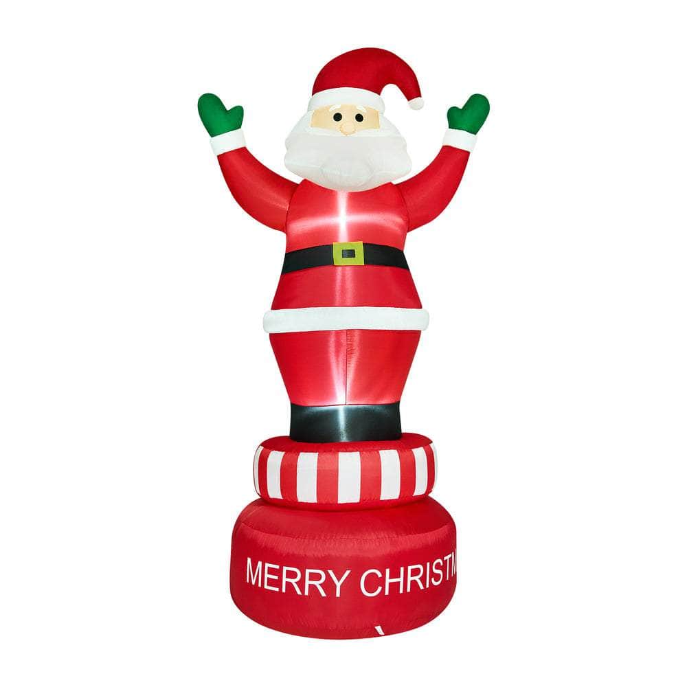 2.4M Christmas Inflatable Spinning Santa Claus with LED Light
