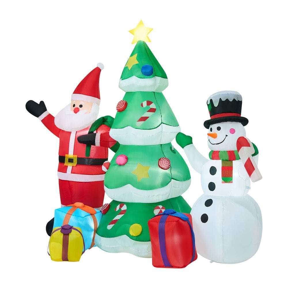 2.4M Set of 3 Christmas Inflatables with LED Lights Holiday Outdoor Decor