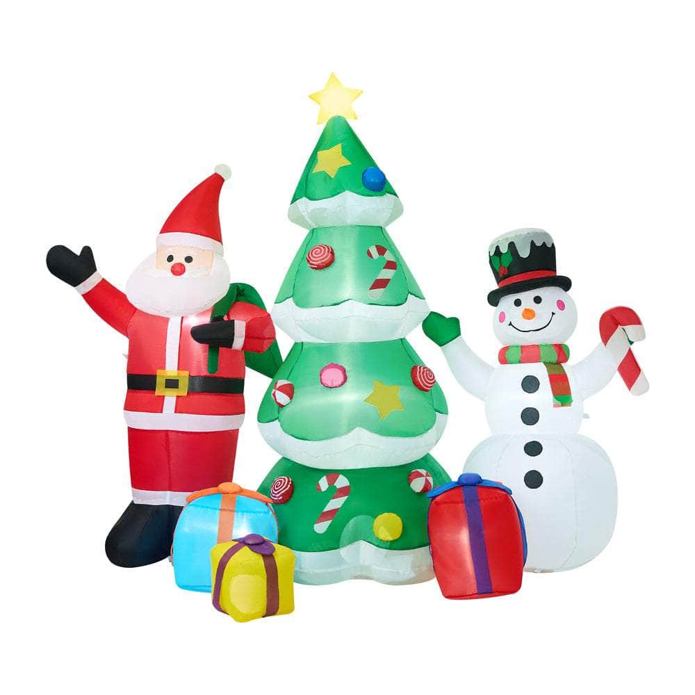 2.4M Set of 3 Christmas Inflatables with LED Lights Holiday Outdoor Decor