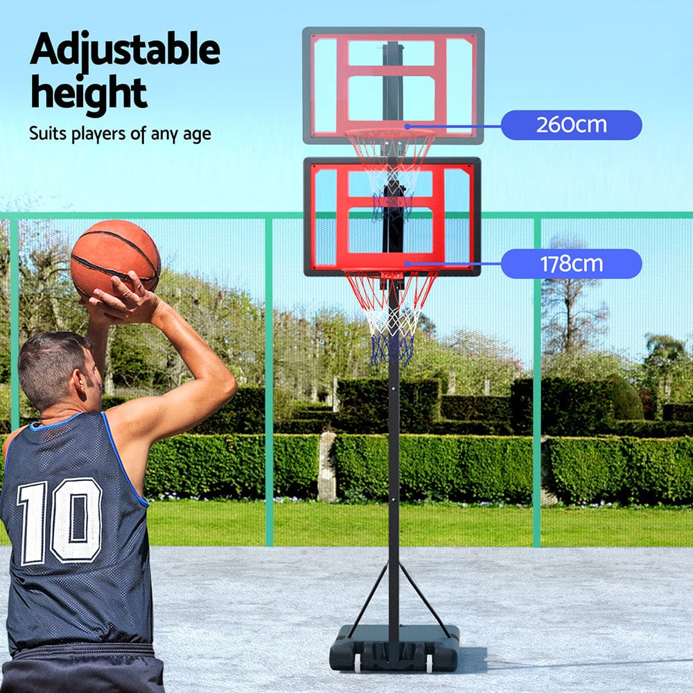 2.6M Basketball Hoop Stand System Portable Kid, Basketball & Basketball Accessories