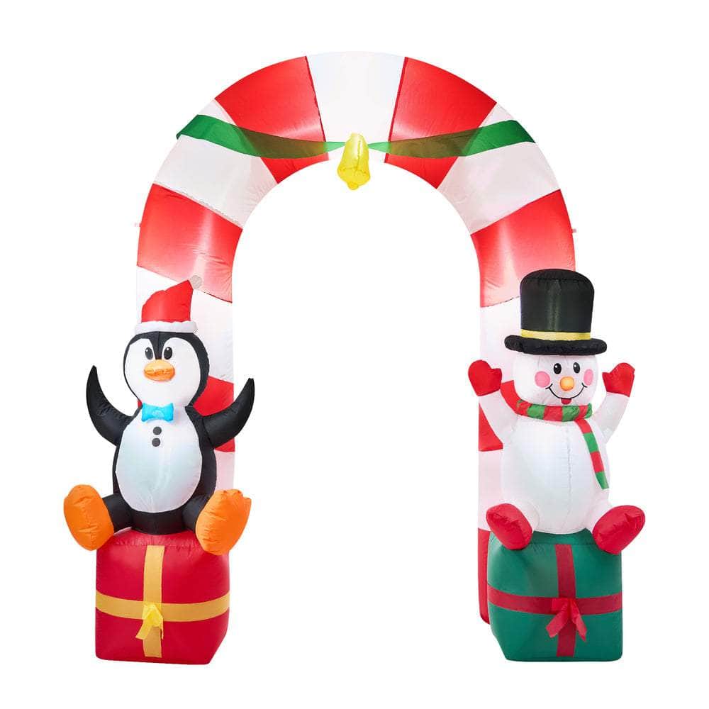 2.6M Christmas Inflatable Archway with LED Lights Holiday Outdoor Decor
