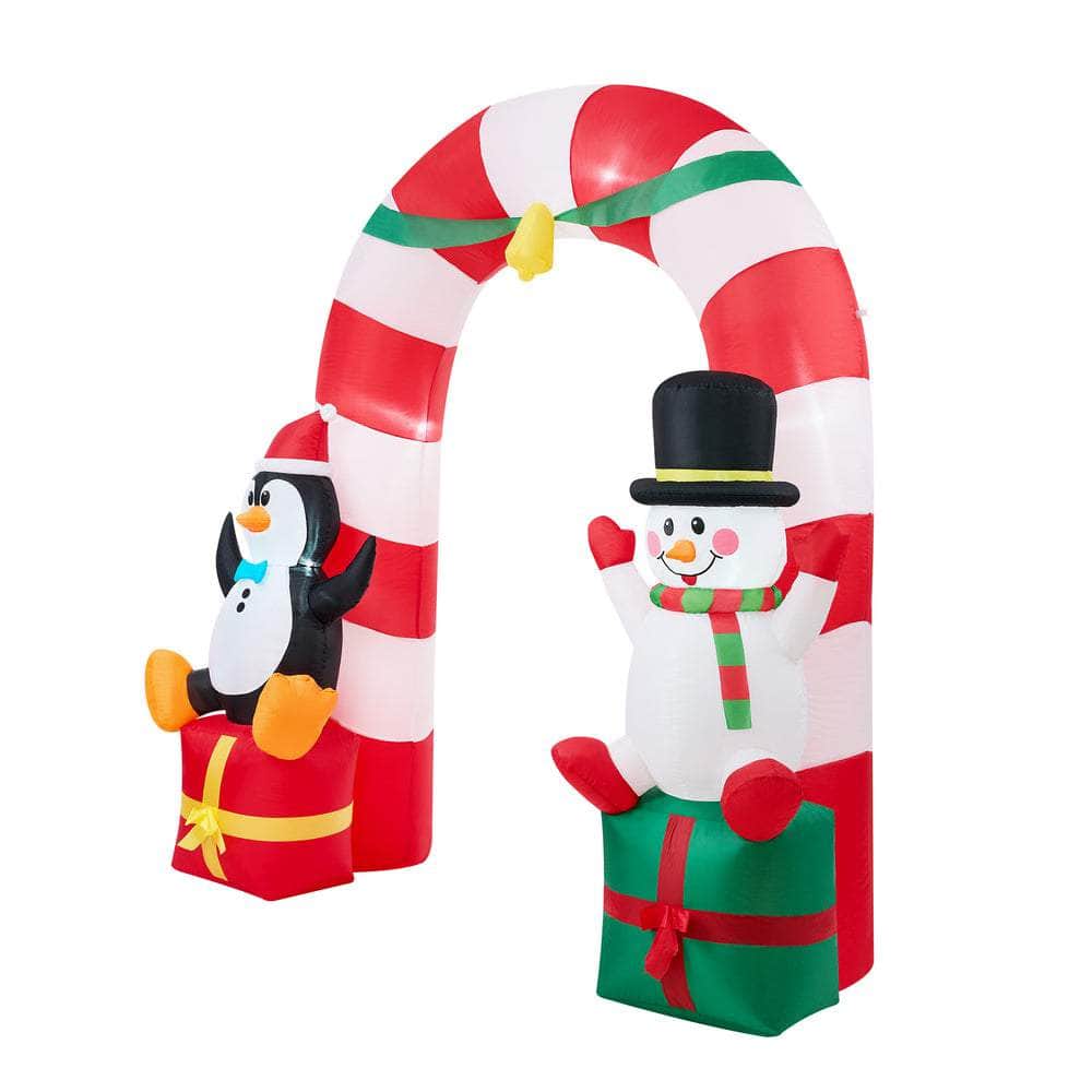 2.6M Christmas Inflatable Archway with LED Lights Holiday Outdoor Decor