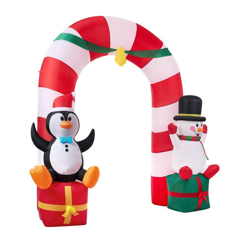 2.6M Christmas Inflatable Archway with LED Lights Holiday Outdoor Decor