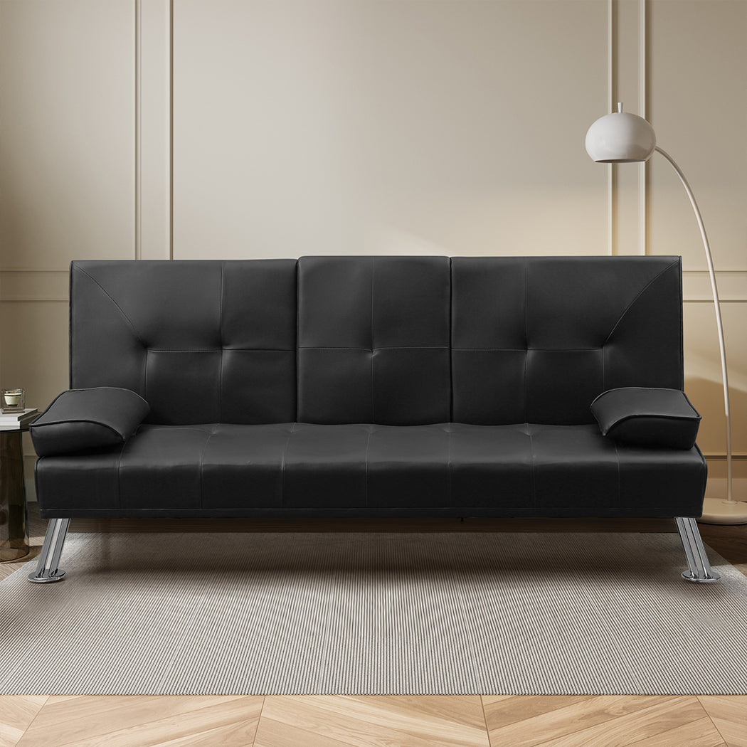 Sofa Bed Adjustable Recliner Black
