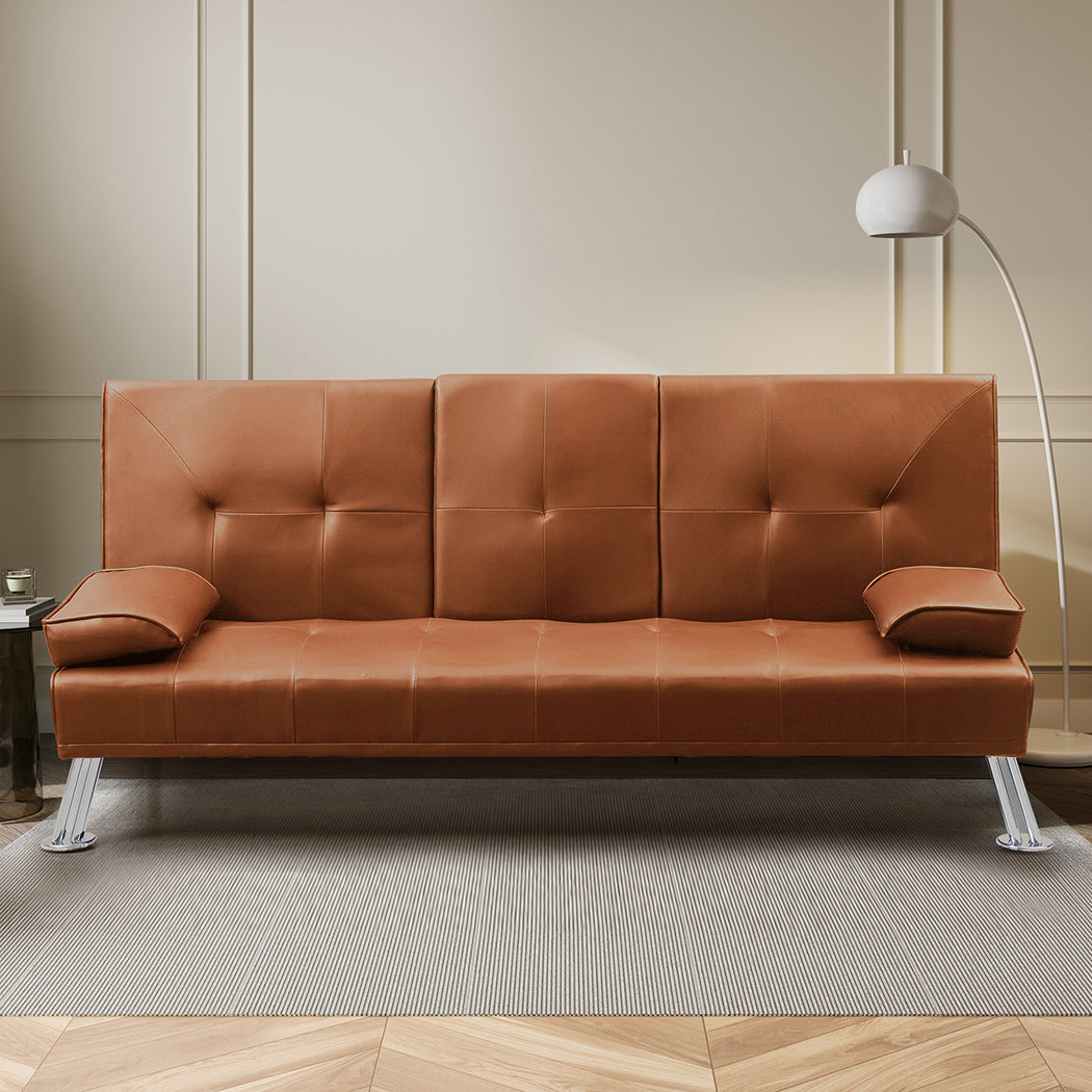 Sofa Bed Adjustable Recliner Brown