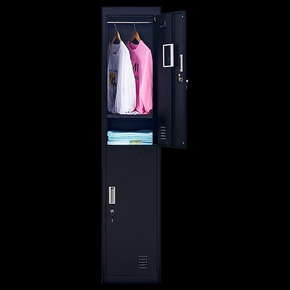 Storage Cabinets - Dual-Compartment Vertical Wardrobe Space-Saving Organization