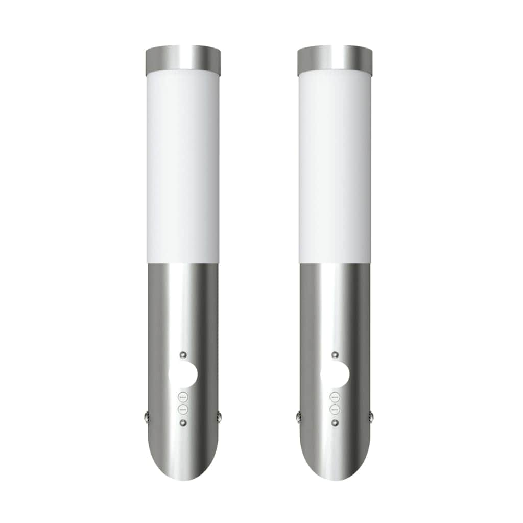 2 Motion Detector Stainless Steel Wall Lights