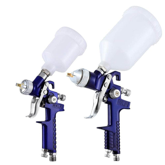 2PC HVLP Spray Gun Paint Gun Gravity Feed 0.8mm 1.4,mm Nozzles Included