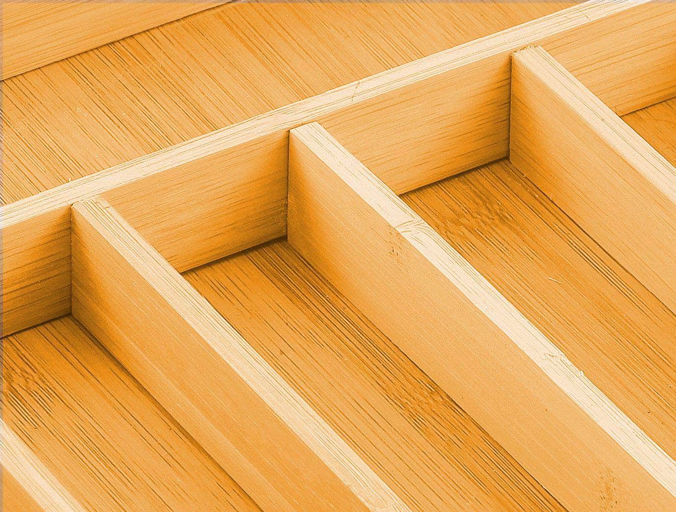 2 Pack Large Capacity Bamboo Expandable Drawer Organizer