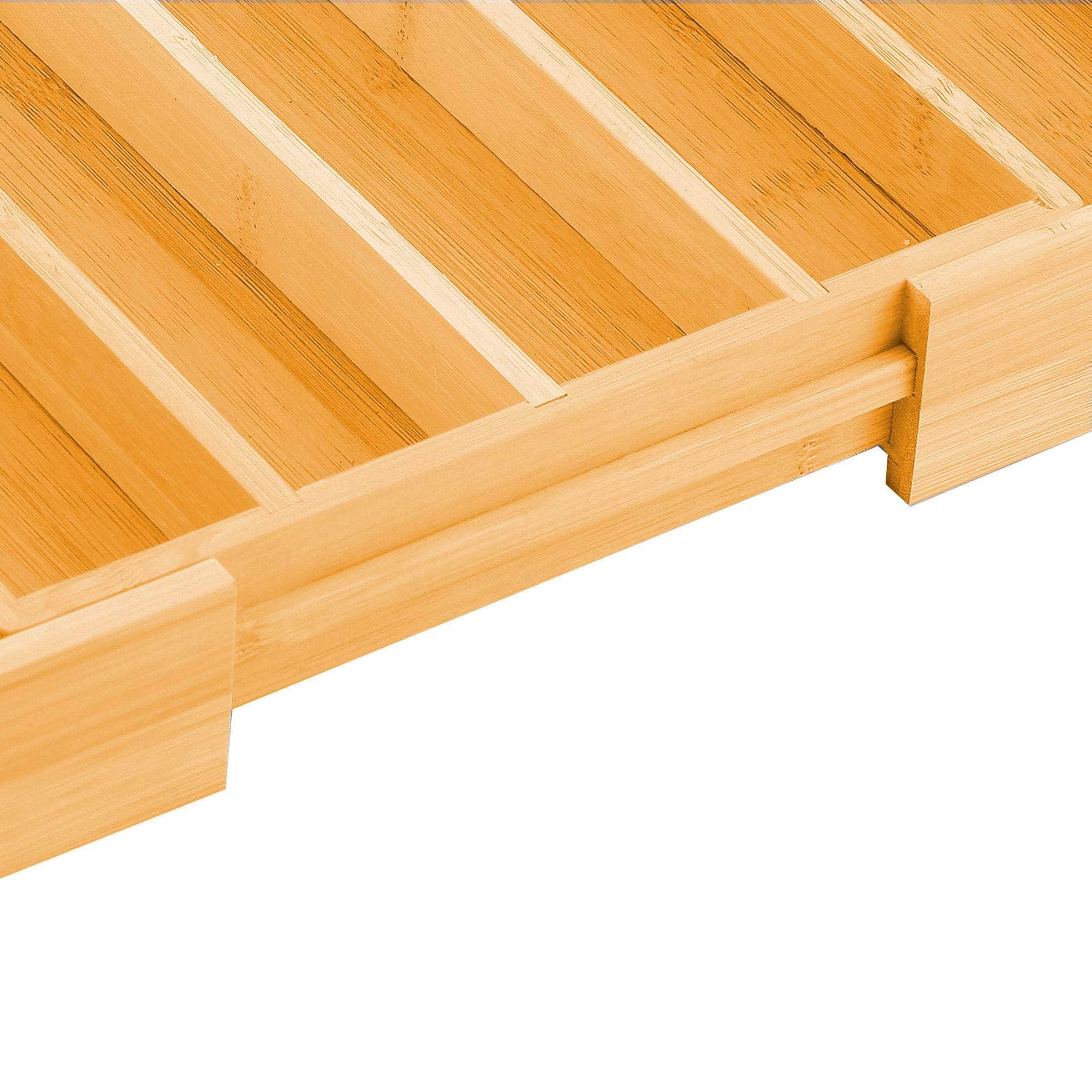 2 Pack Large Capacity Bamboo Expandable Drawer Organizer