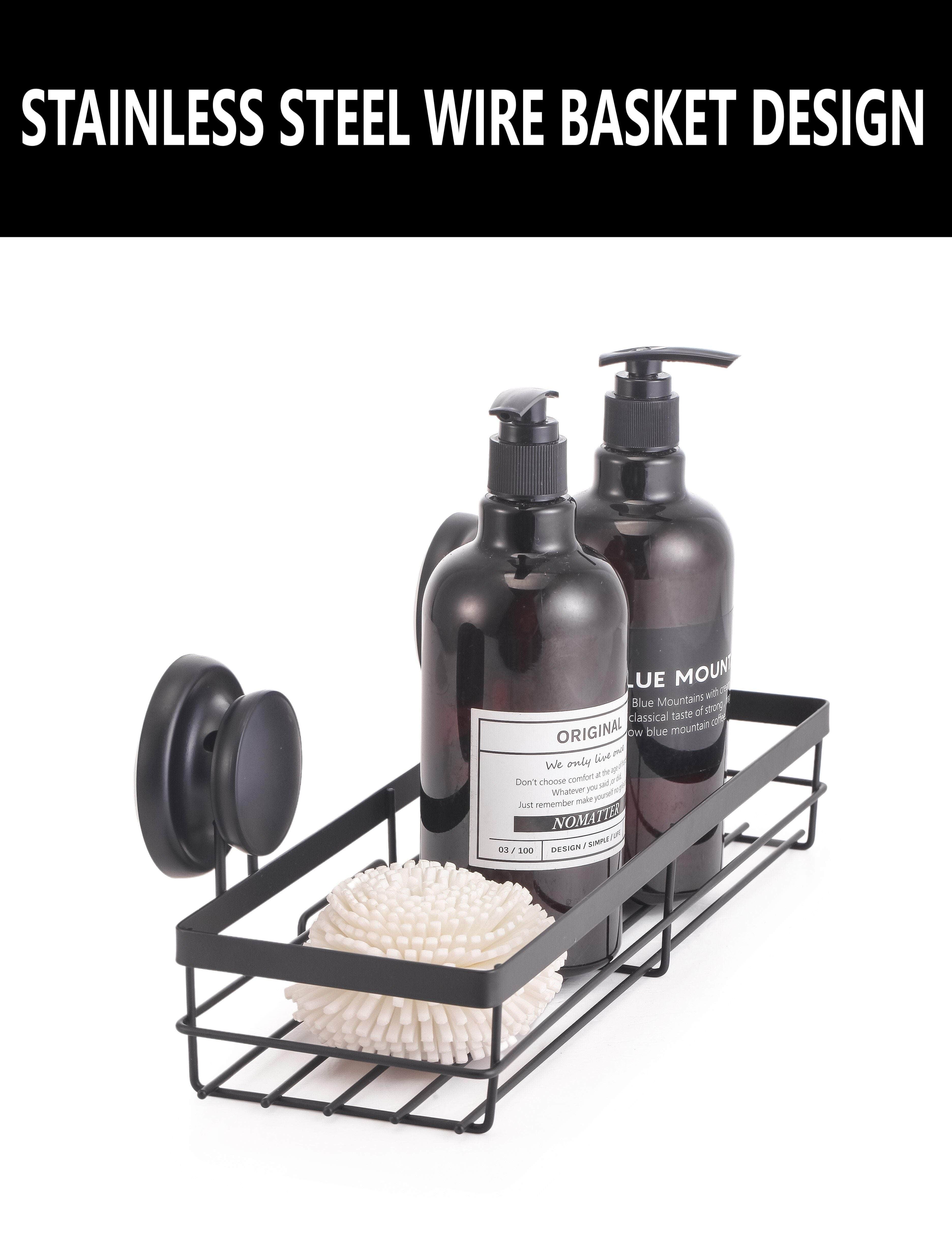 2 Pack Rectangular Corner Shower Caddy Shelf with Suction Cup