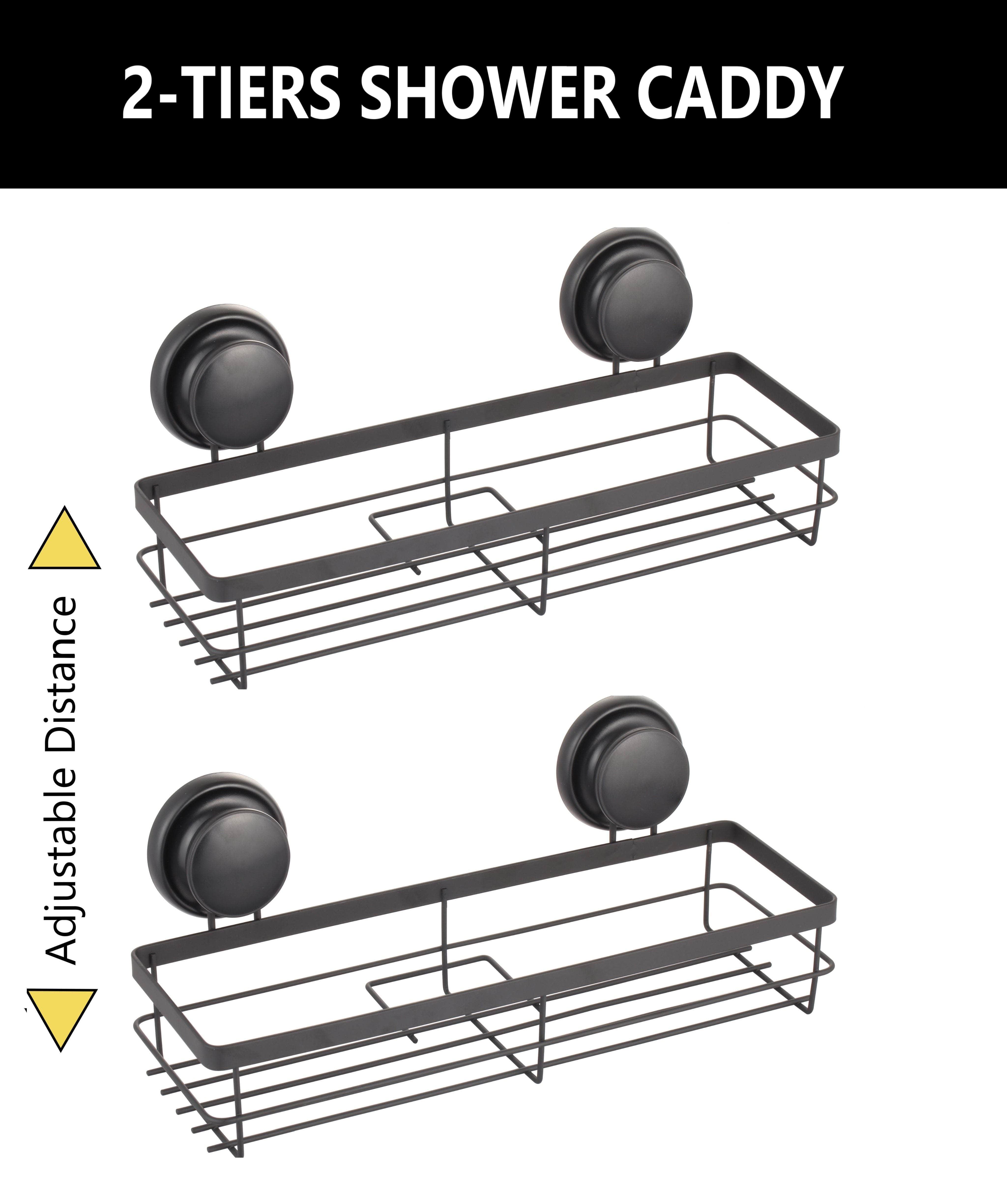 2 Pack Rectangular Corner Shower Caddy Shelf with Suction Cup