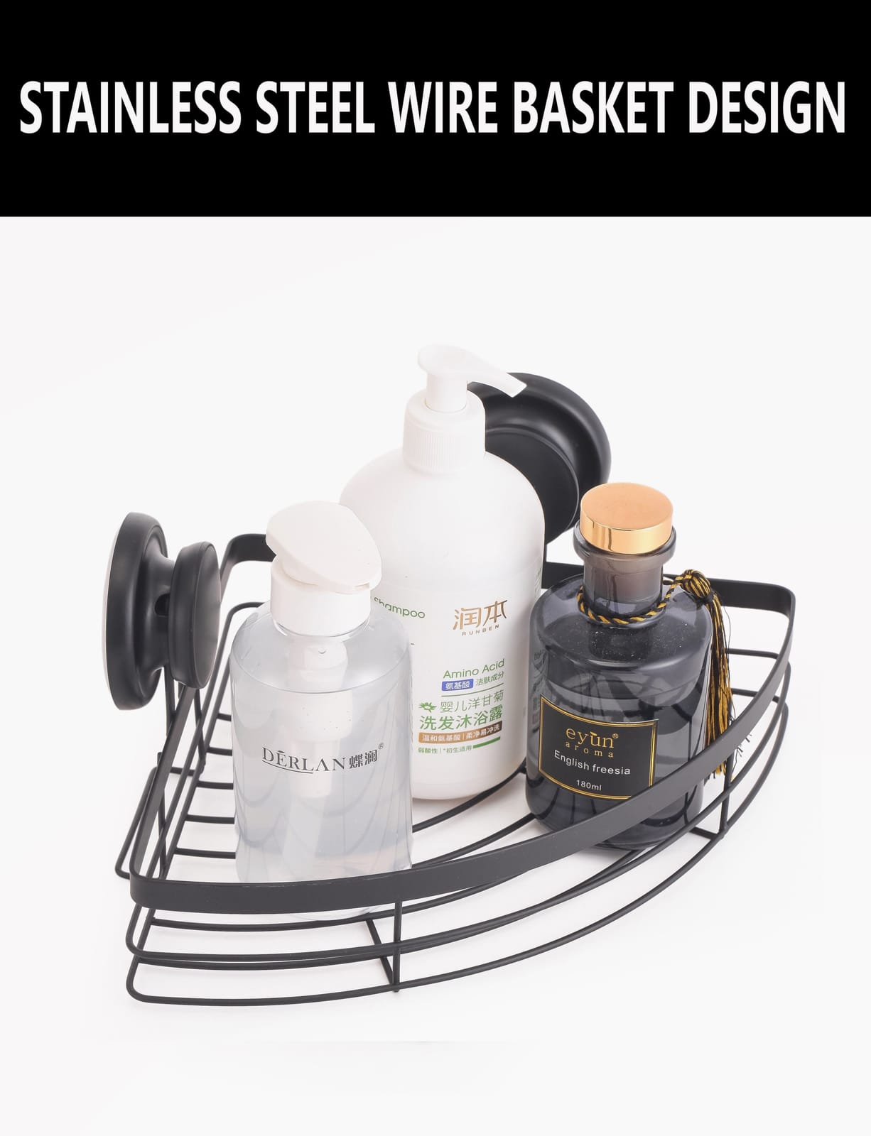 2-Pack Round Corner Shower Caddy With Suction Cups