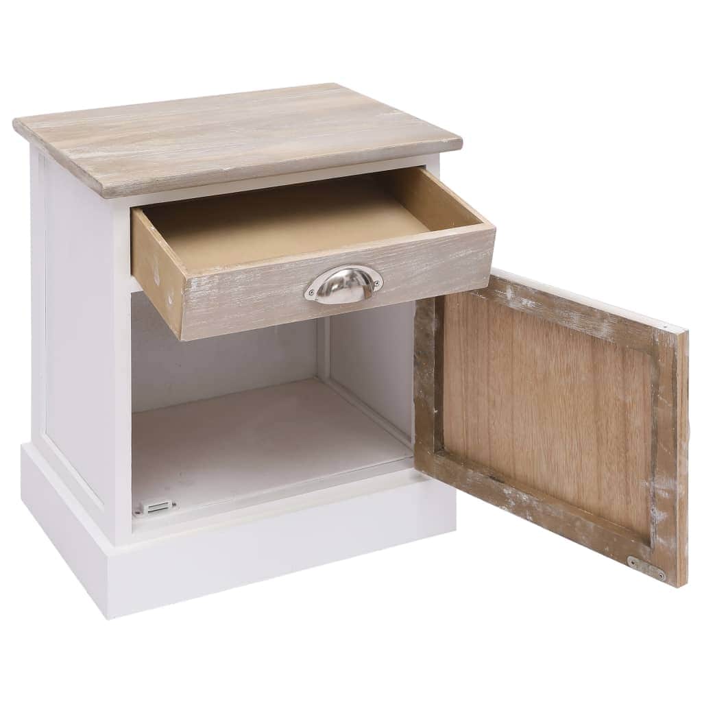 2 pcs Bedside Tables Cabinets White