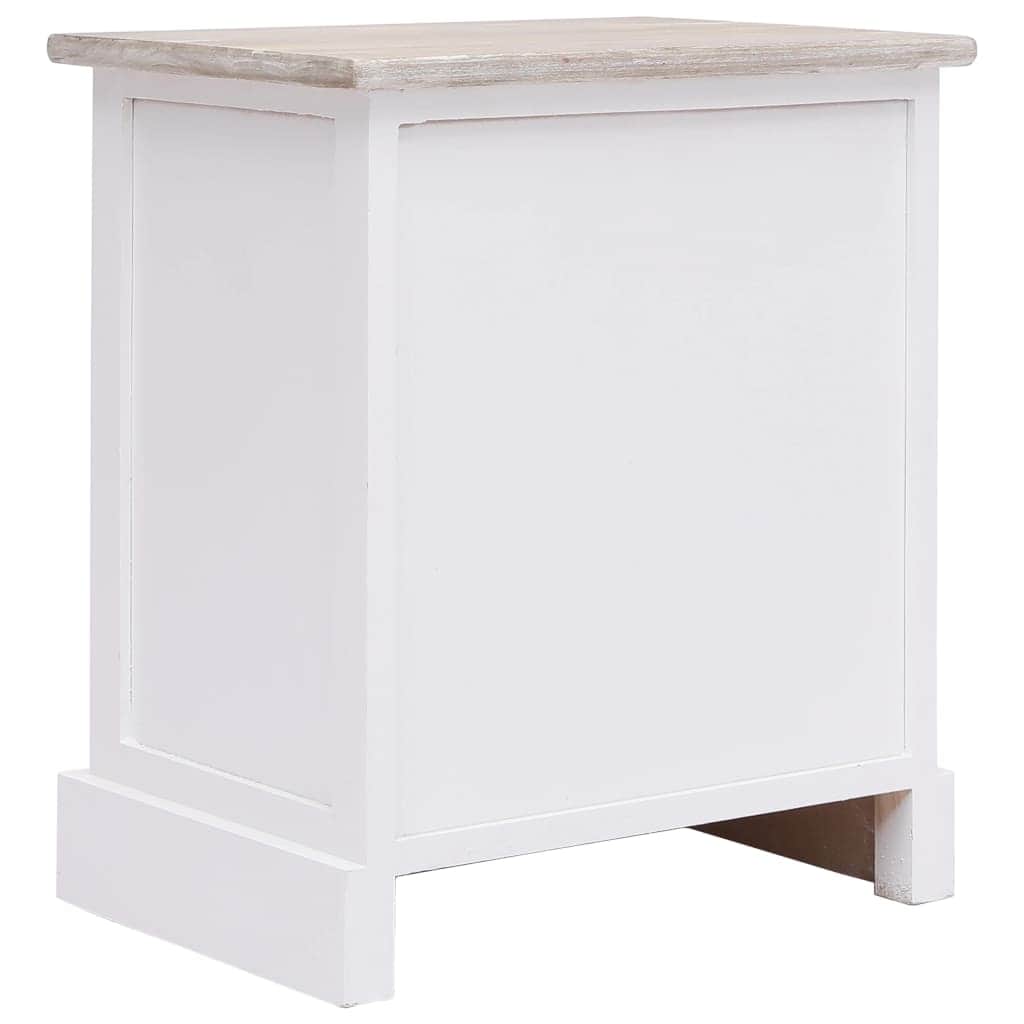 2 pcs Bedside Tables Cabinets White