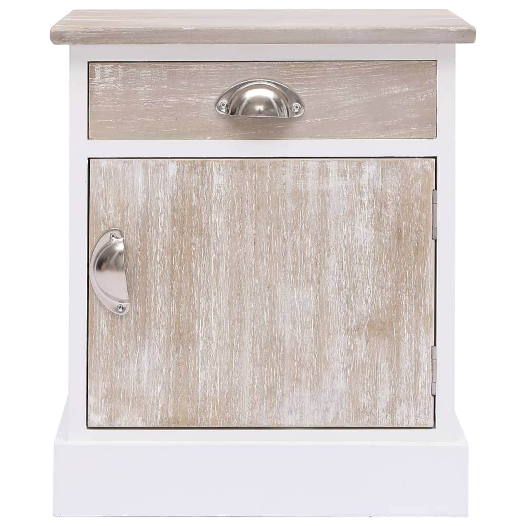 2 pcs Bedside Tables Cabinets White