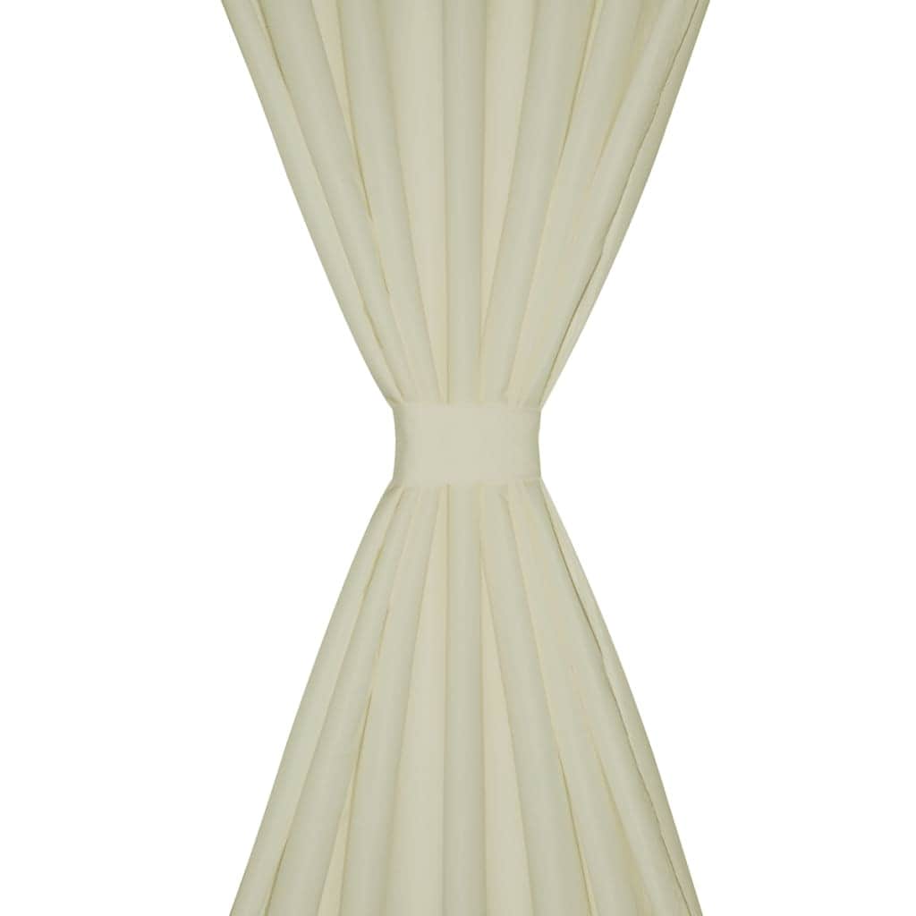 2 pcs Cream Micro-Satin Curtains with Loops