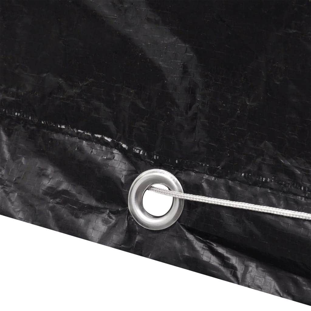 2 pcs Garden Furniture Covers 8 Eyelets -Black