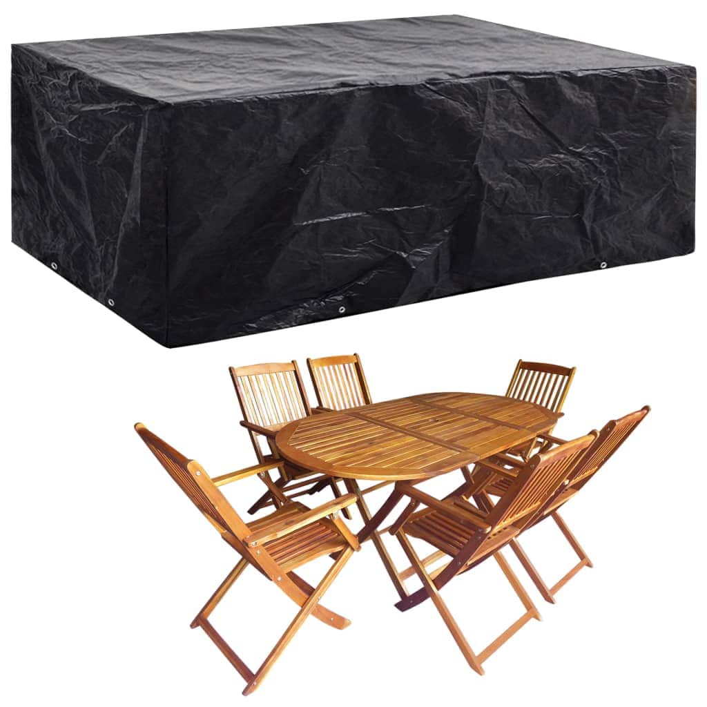 2 pcs Garden Furniture Covers 8 Eyelets -Black