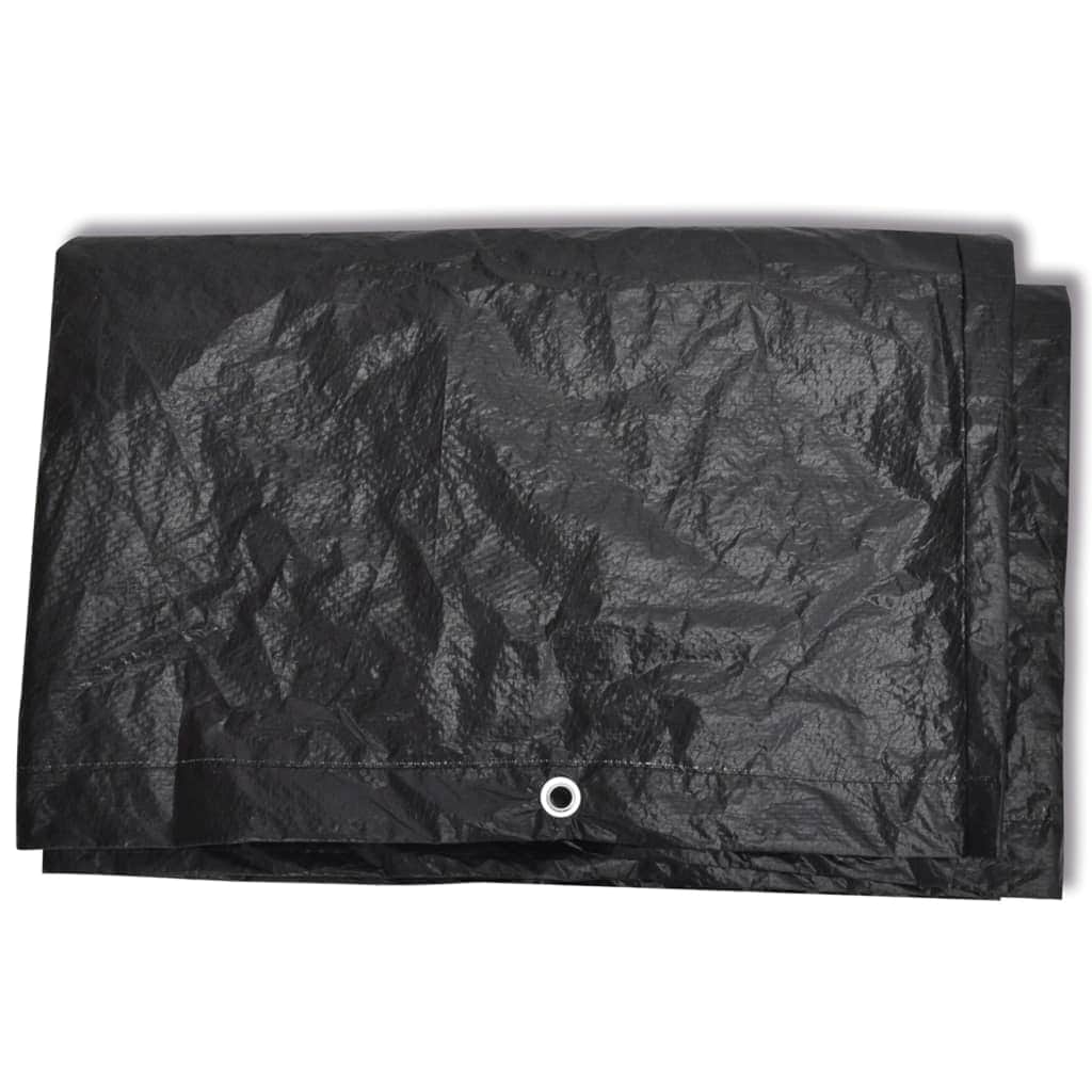 2 pcs Garden Furniture Covers 8 Eyelets -Black