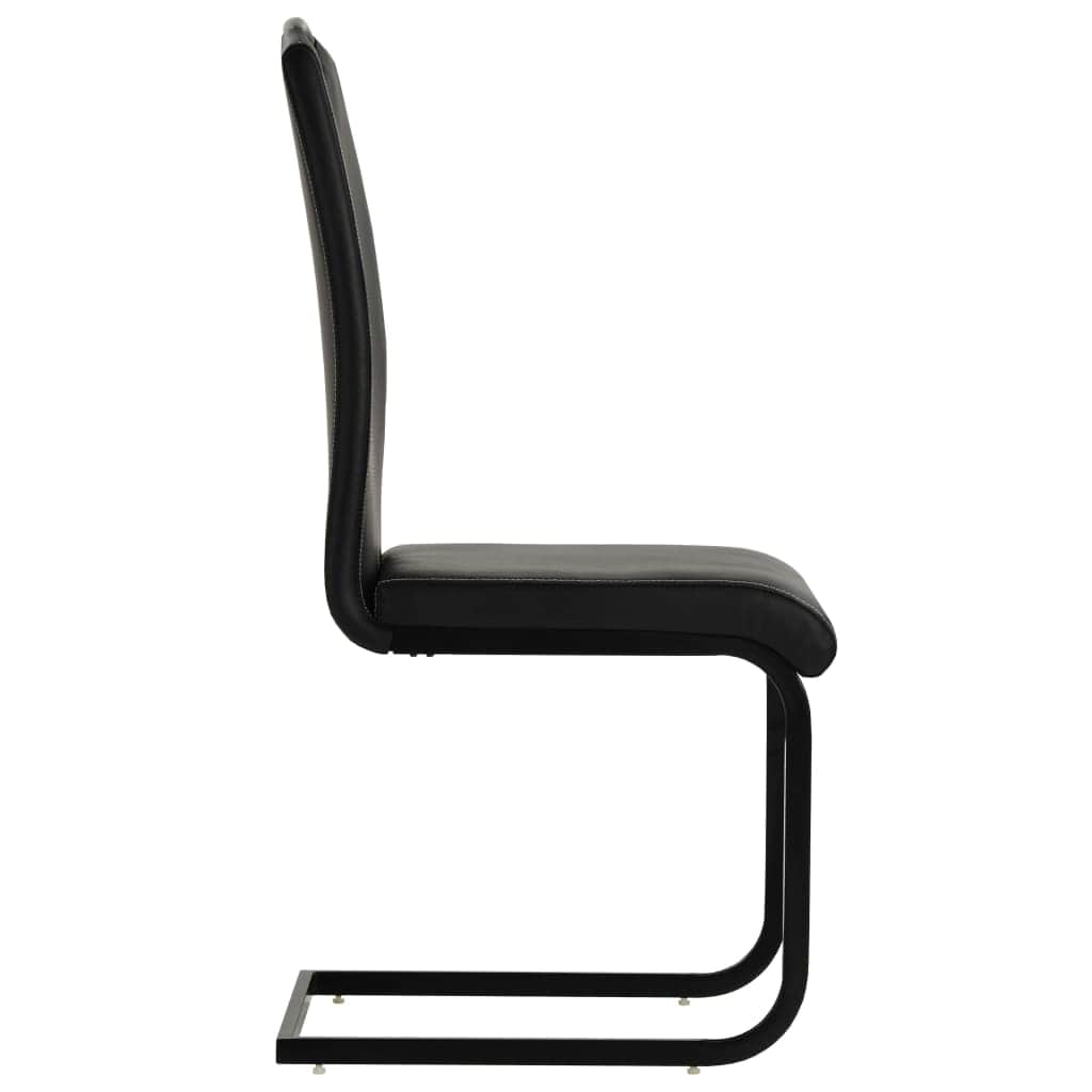2 pcs Leather Dining Chairs Black