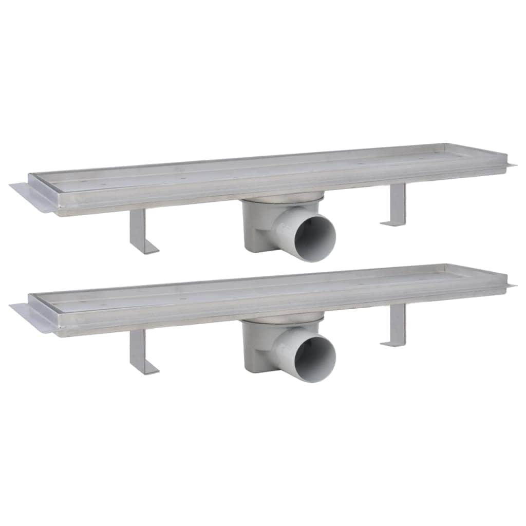 2 pcs Linear Shower Drain Stainless Steel