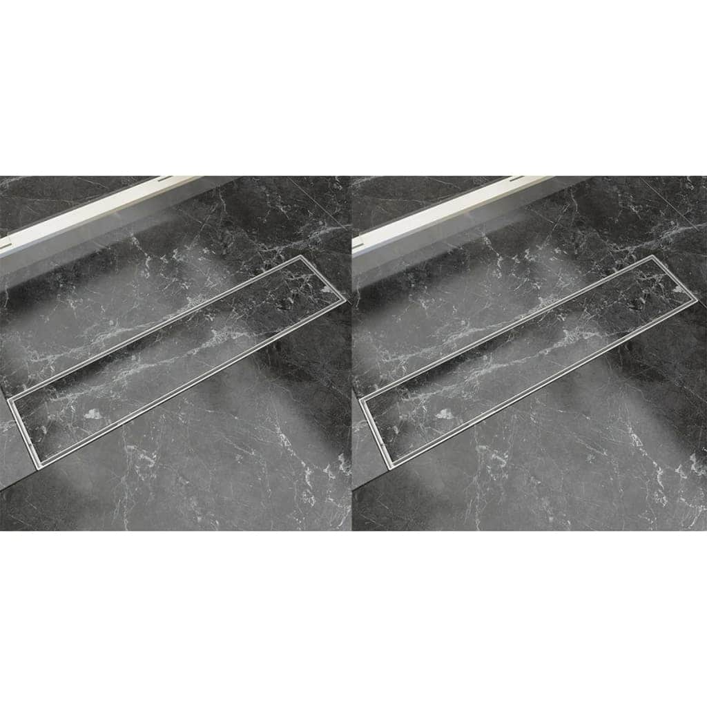 2 pcs Linear Shower Drain Stainless Steel