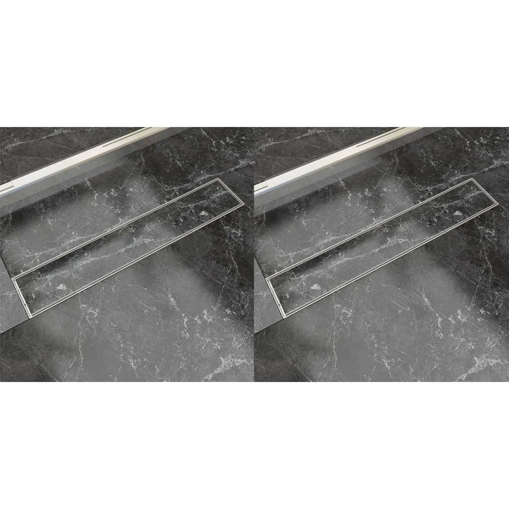 2 pcs Linear Shower Drain, Stainless Steel