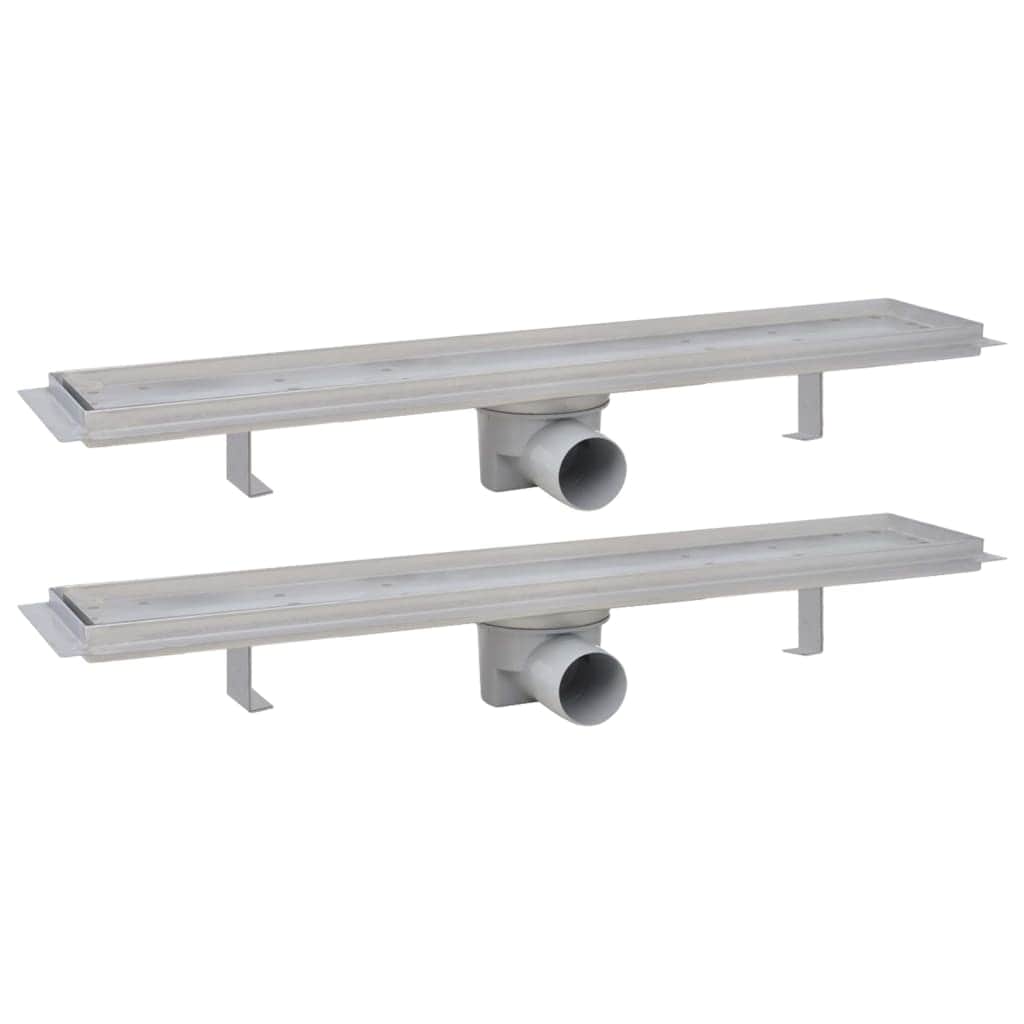 2 pcs Linear Shower Drain, Stainless Steel