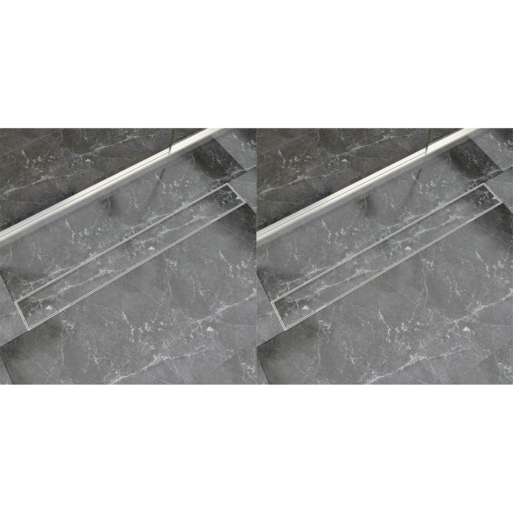 2 pcs Linear Shower Drain -Stainless Steel