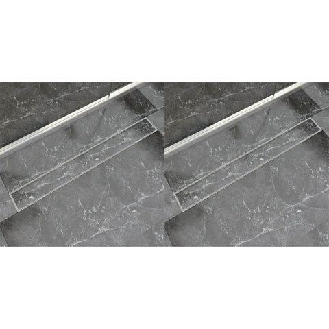 2 pcs Linear Shower Drain -Stainless Steel