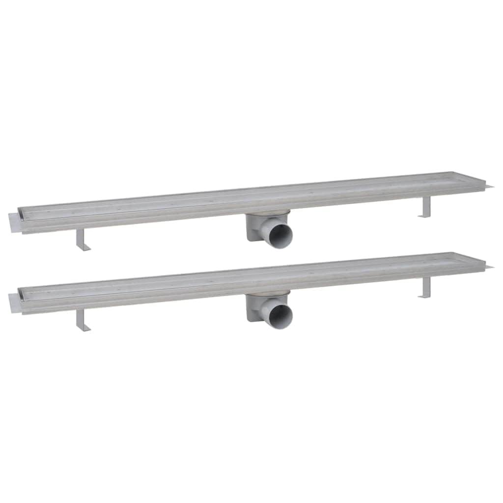 2 pcs Linear Shower Drain -Stainless Steel