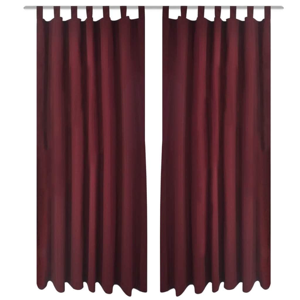 2 pcs Micro-Satin Curtains with Loops(Bordeau)