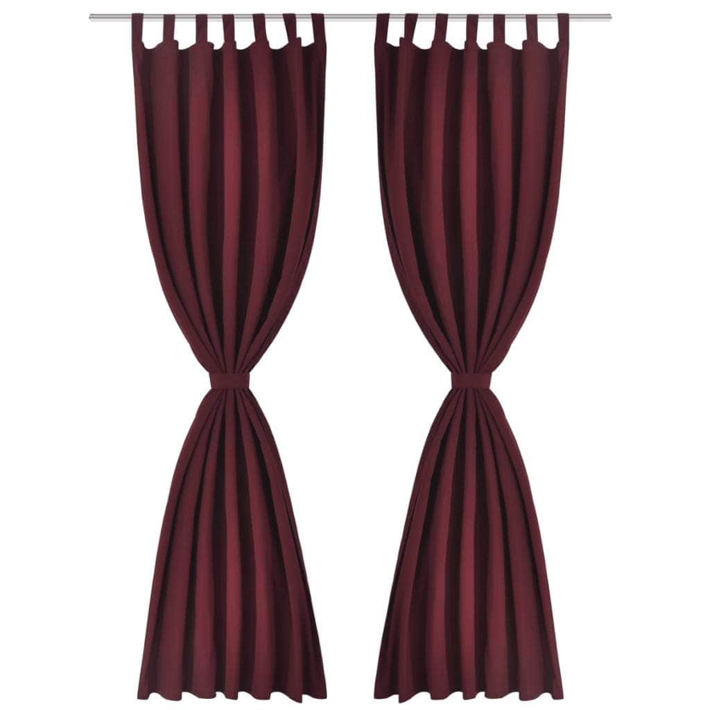 2 pcs Micro-Satin Curtains with Loops(Bordeau)