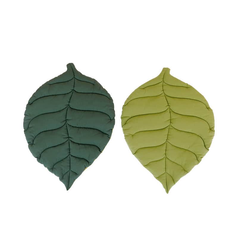 2 Pcs Yellow Leaf-Shaped Pet Sleeping Mat - Durable Dog Floor Pad & Cat Bed