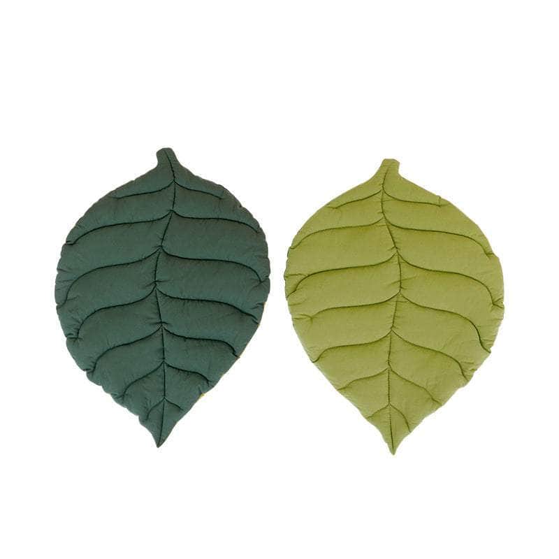 2 Pcs Yellow Leaf-Shaped Pet Sleeping Mat - Durable Dog Floor Pad & Cat Bed